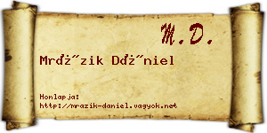 Mrázik Dániel névjegykártya